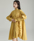 Gather Twist Balloon Shirt Dress